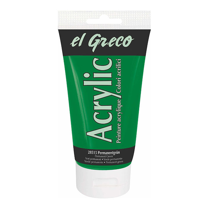 Ακρυλικο χρωμα El Greco 150 ml | διαλεξτε αποχρωση - Μόνιμο Πράσινο