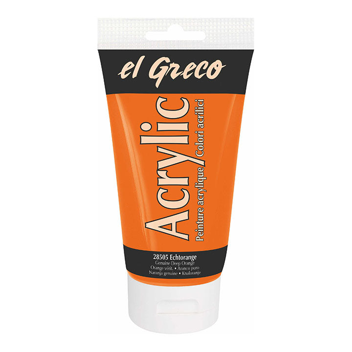 Ακρυλικο χρωμα El Greco 150 ml – Genuine Deep Orange