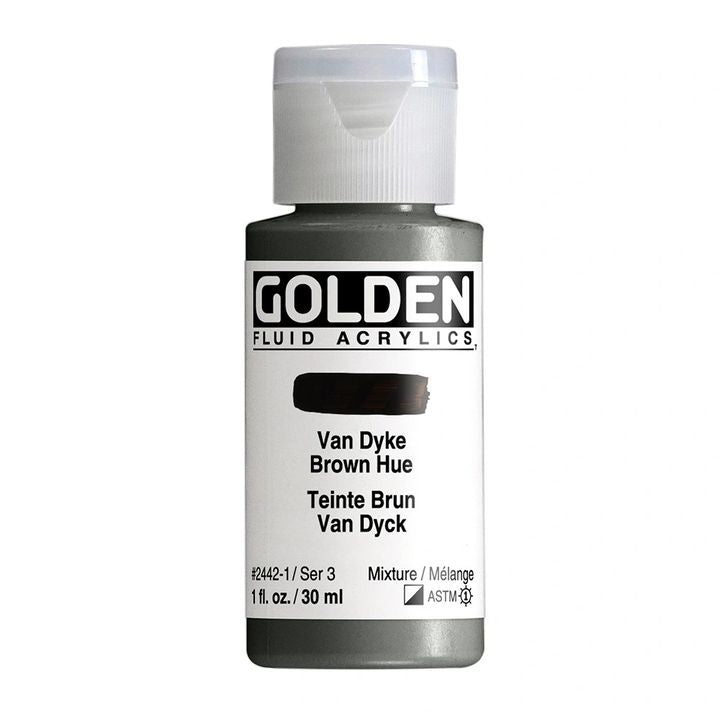 GOLDEN Ακρυλικό χρώμα υγρού 118 ml – 2442 Van Dyke καφέ σκιά