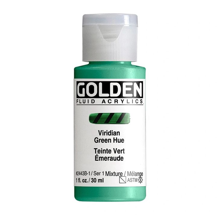 GOLDEN Fluid Acrylic Paint 30 ml – 2443 πράσινη απόχρωση viridian