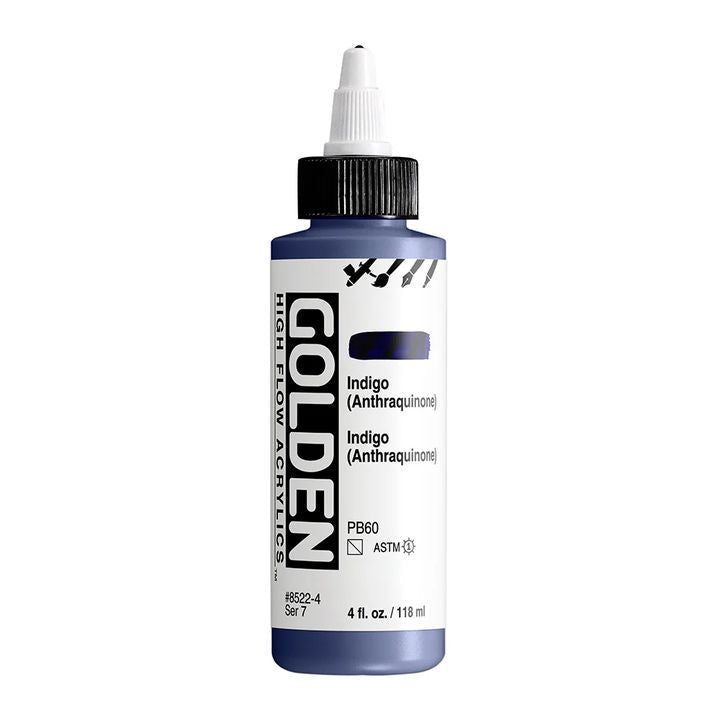GOLDEN Ακρυλικό χρώμα υψηλής ροής 118 ml – 8522 Indigo Anthraquinónová