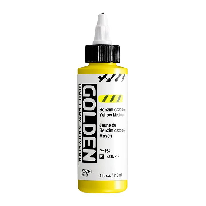 GOLDEN Ακρυλικό χρώμα υψηλής ροής 118 ml – 8553 Βενζιμιδαζολόνη κίτρινο μέσο