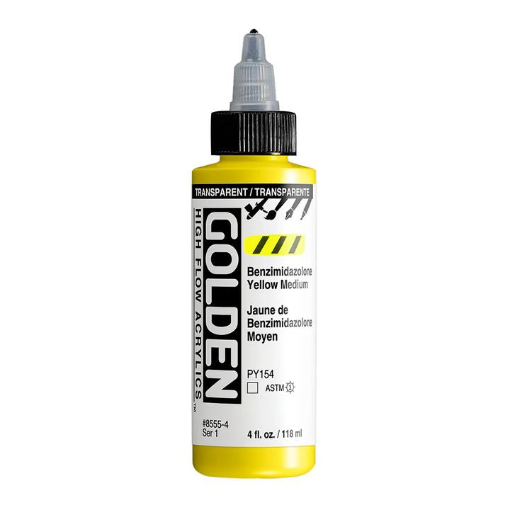 GOLDEN Ακρυλικό χρώμα υψηλής ροής 118 ml – 8555 Διαφανές βενζιμιδαζολόνη κίτρινο μέσο