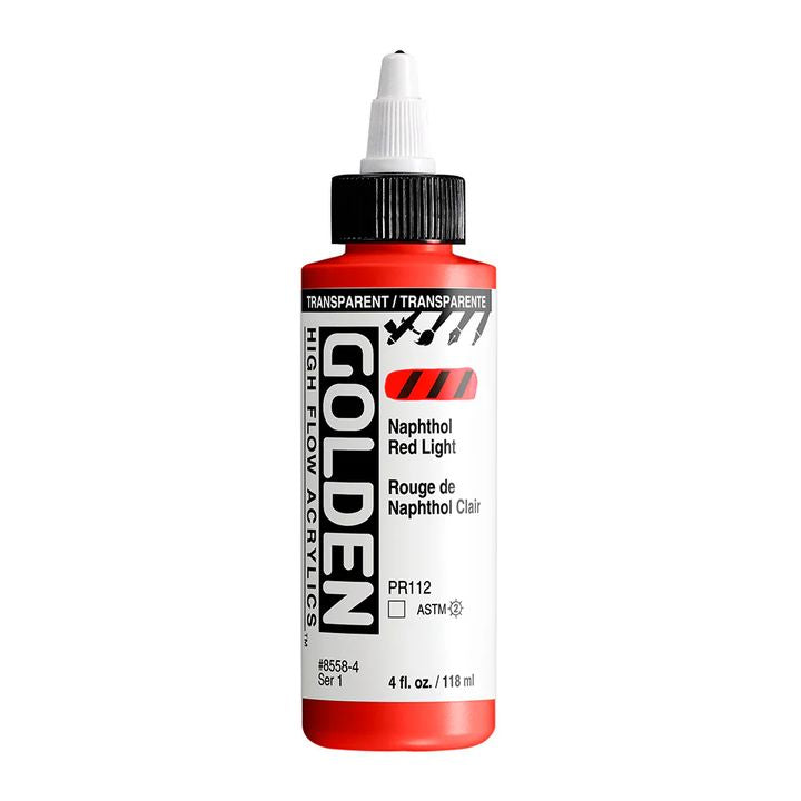 GOLDEN Ακρυλικό χρώμα υψηλής ροής 118 ml – 8558 Κόκκινο φως διαφανούς ναφθόλης