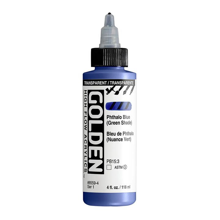 GOLDEN Ακρυλικό χρώμα υψηλής ροής 118 ml – 8559 Διαφανές Ftalok. Μπλε (πράσινη απόχρωση)