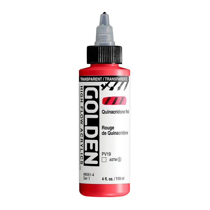 GOLDEN Ακρυλικό χρώμα υψηλής ροής 118 ml – 8561 Κόκκινο διαφανές Quinacridone