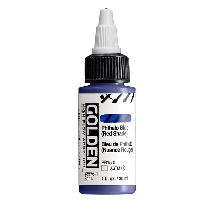 GOLDEN Ακρυλικό χρώμα υψηλής ροής 30 ml – 8576 Μπλε φθαλοκυανίνη (κόκκινη απόχρωση)