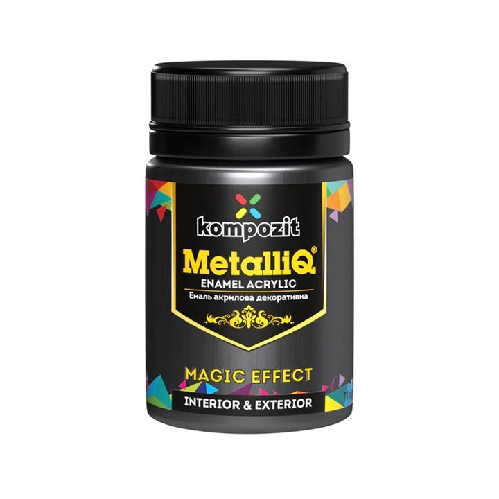 MetalliQ Kompozit Ακρυλικό χρώμα με μεταλλικό εφέ 70g – Πλατίνα