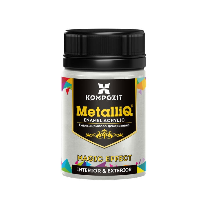 MetalliQ Kompozit Ακρυλικό χρώμα με μεταλλικό εφέ 70g – Ασημί