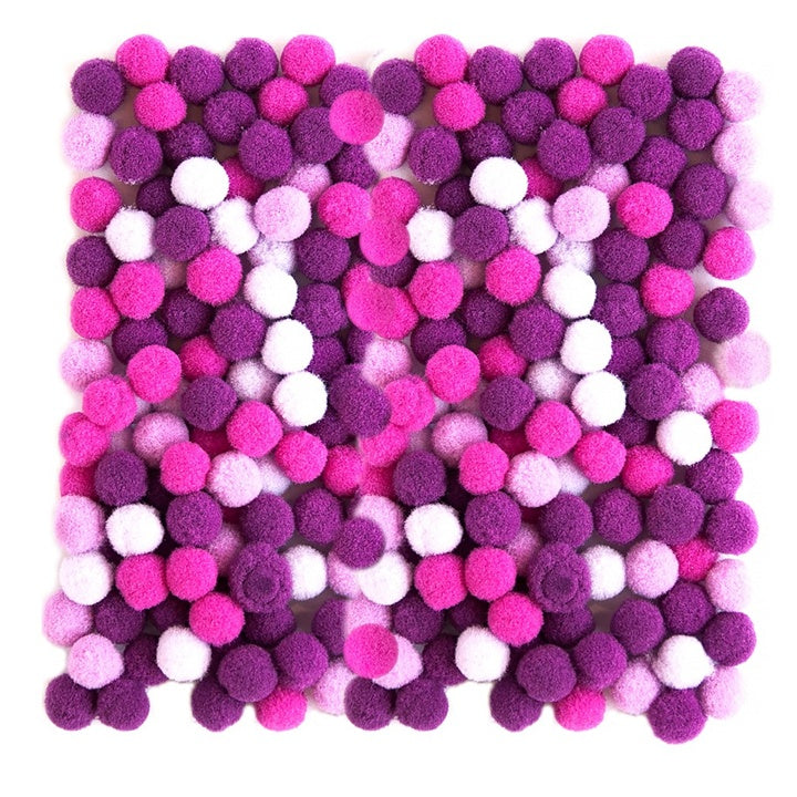 Ακρυλικά Pom Poms, 1 cm - 120 τμχ – Βιολέτα