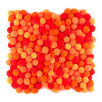 Ακρυλικά Pom Poms, 1 cm - 120 τμχ – πορτοκαλί