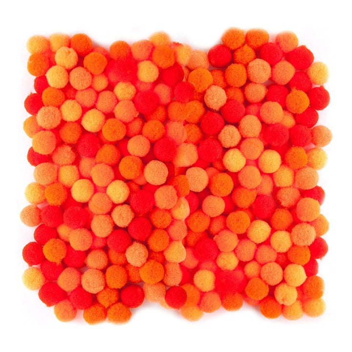 Ακρυλικά Pom Poms, 1 cm - 120 τμχ – πορτοκαλί
