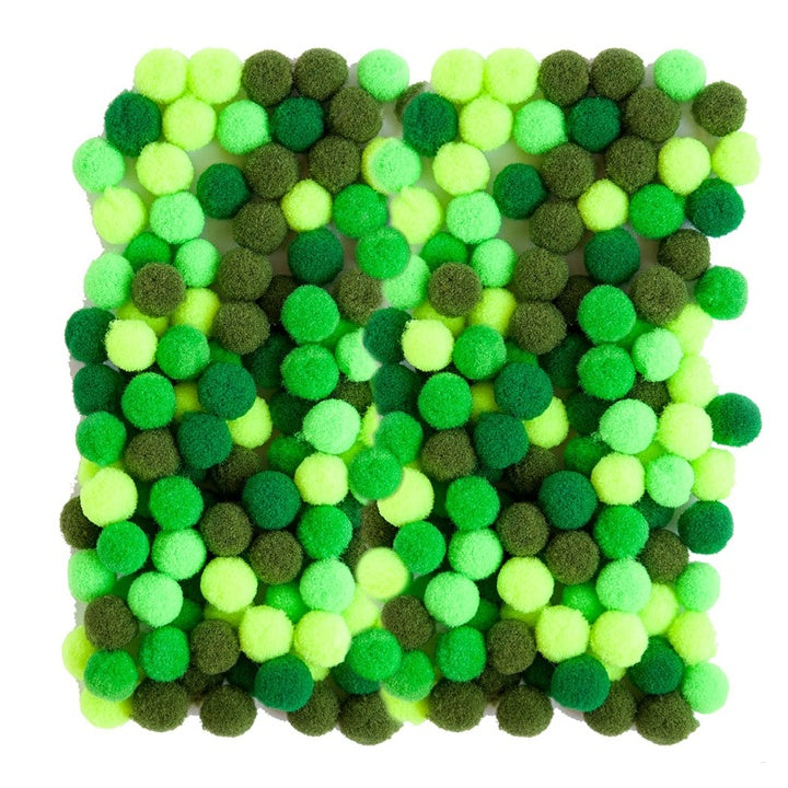 Ακρυλικά Pom Poms, 1 cm - 120 τμχ – Πράσινο