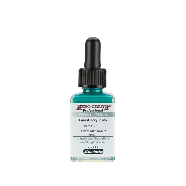 Ακρυλικό μελάνι Schmincke AERO COLOR Professional Effect 28 ml – 905 AERO METALLIC Πράσινο