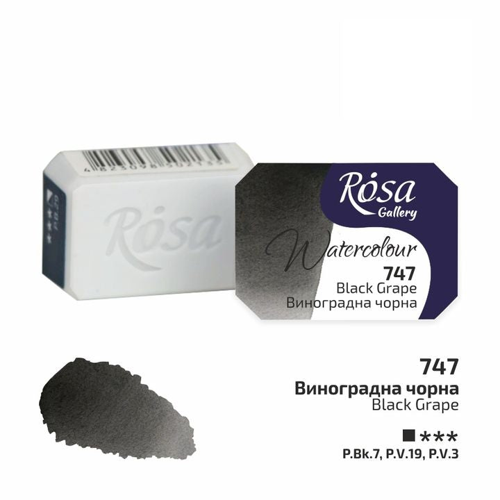 Χρώματα ακουαρέλας Rosa Gallery σε 2.5 κύβο – 747 μαύρο σταφύλι