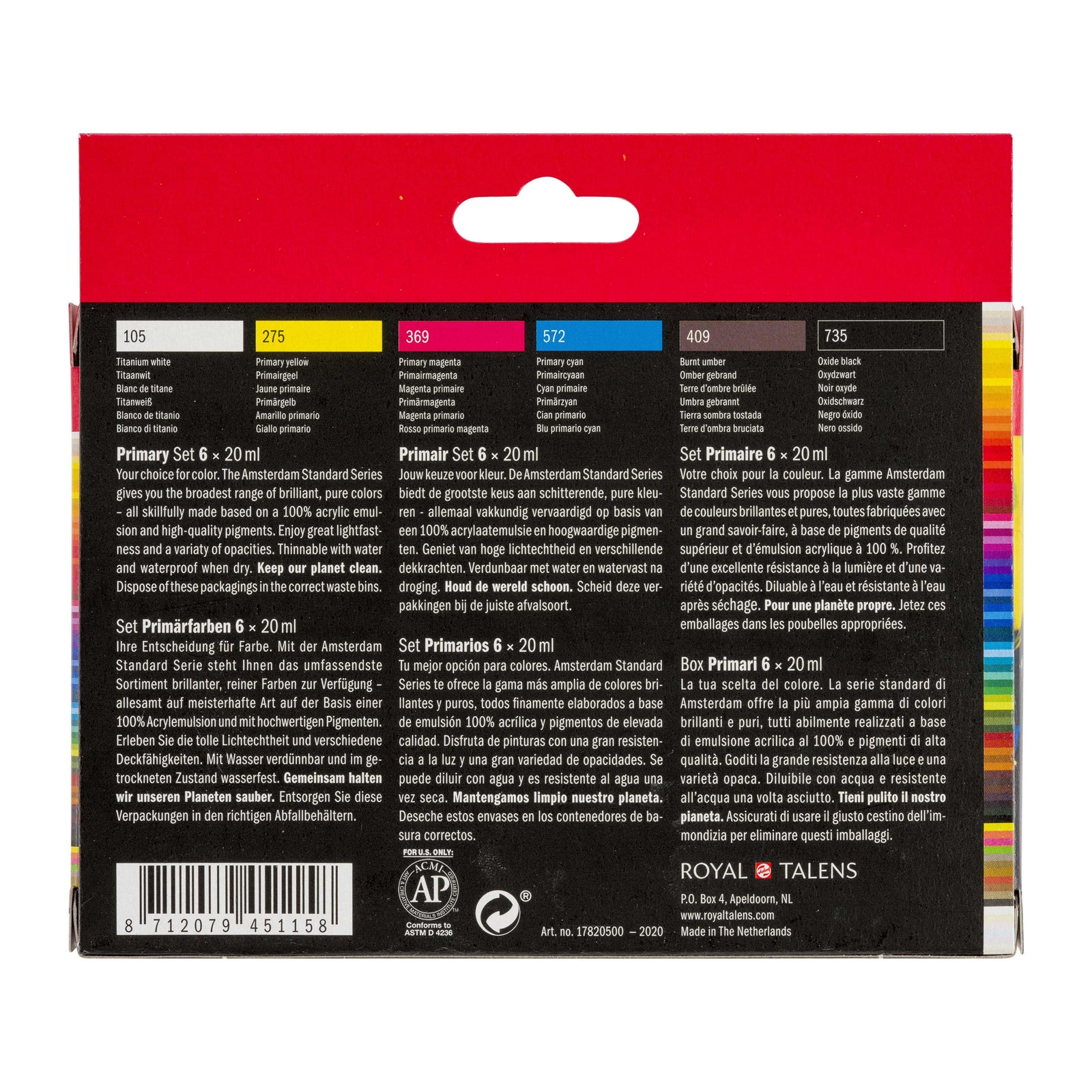 ROYAL TALENS Amsterdam σετ ακρυλικών χρωμάτων Primary 6 x 20 ml