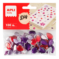 APLI διακοσμητικά ακρυλικά στρασάκια 100 τμχ, διάφορα μεγέθη και χρώματα – σταγόνες