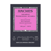 ARCHES μπλοκ ακουαρέλας λείο HP φυσικό λευκό 300 g/m² A5 – A3 - 12 φύλλα