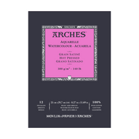 ARCHES μπλοκ ακουαρέλας λείο HP φυσικό λευκό 300 g/m² A5 – A3 - 12 φύλλα