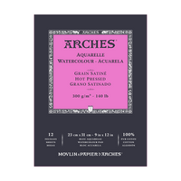 ARCHES μπλοκ ακουαρέλας λείο HP φυσικό λευκό 300 g/m² A5 – A3 - 12 φύλλα