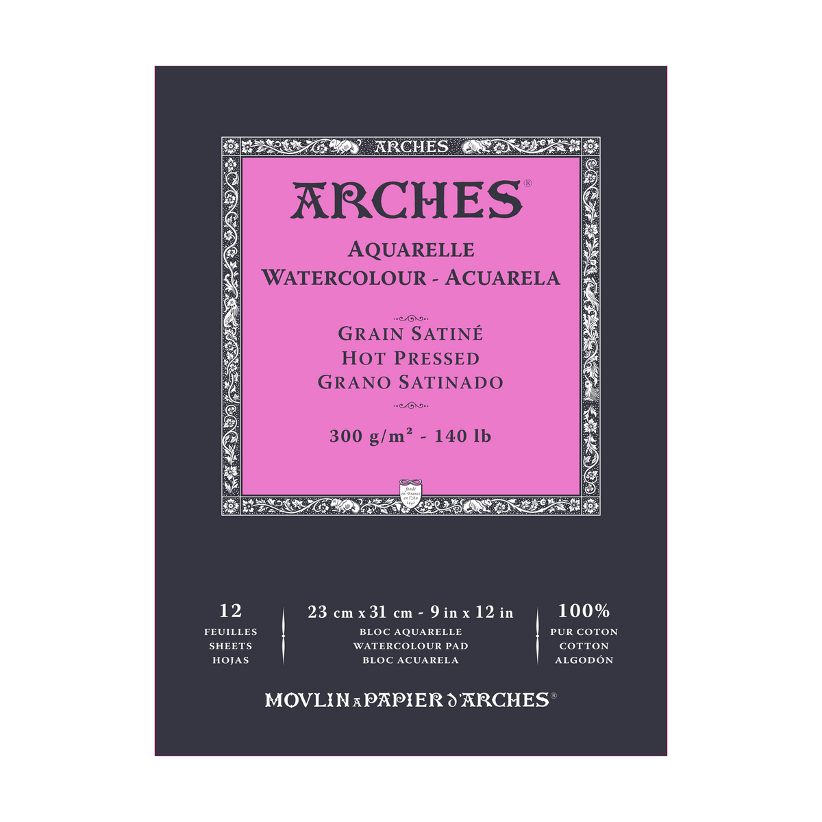 ARCHES μπλοκ ακουαρέλας λείο HP φυσικό λευκό 300 g/m² A5 – A3 - 12 φύλλα