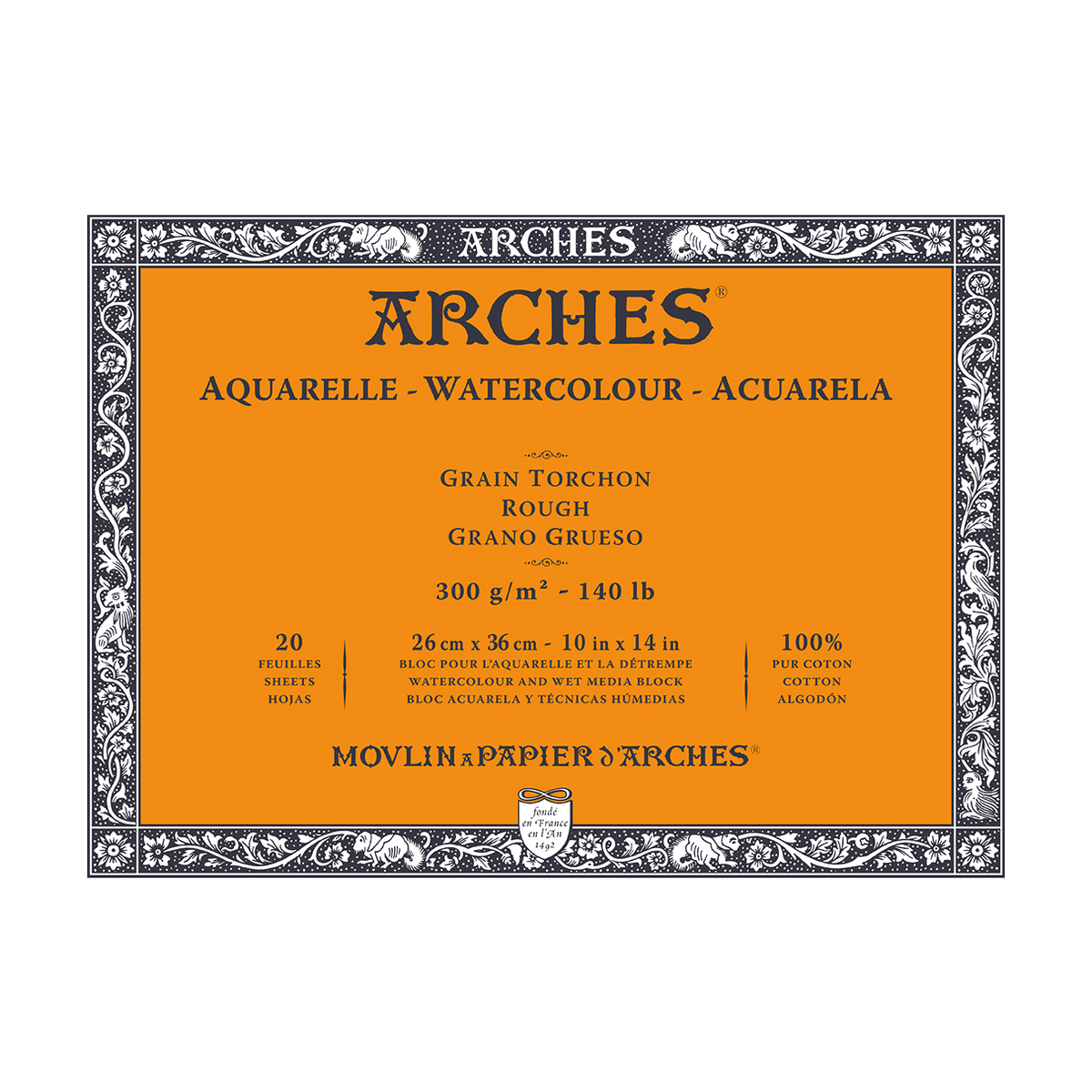 ARCHES μπλοκ ακουαρέλας Rough φυσικό λευκό 300 g/m² 10 – 31 cm - 20 φύλλα