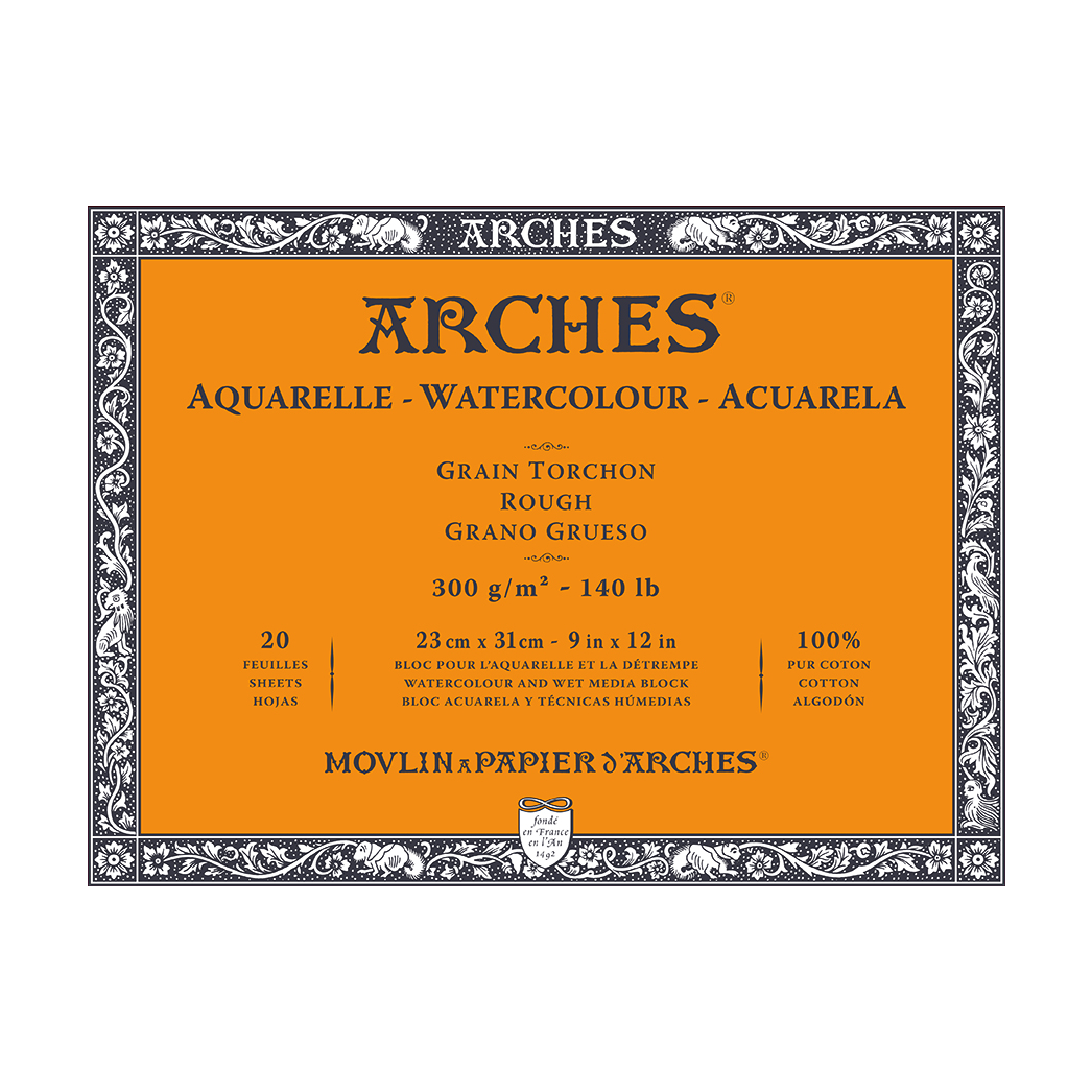ARCHES μπλοκ ακουαρέλας Rough φυσικό λευκό 300 g/m² 10 – 31 cm - 20 φύλλα