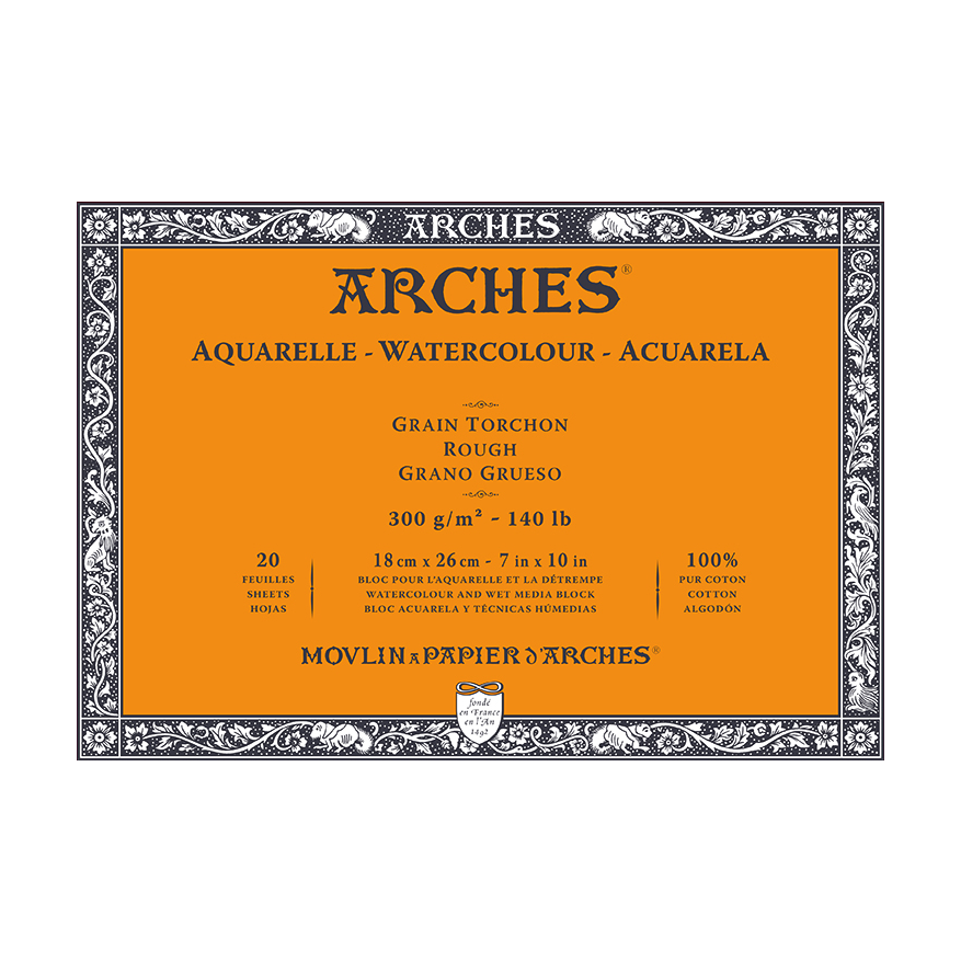 ARCHES μπλοκ ακουαρέλας Rough φυσικό λευκό 300 g/m² 10 – 31 cm - 20 φύλλα