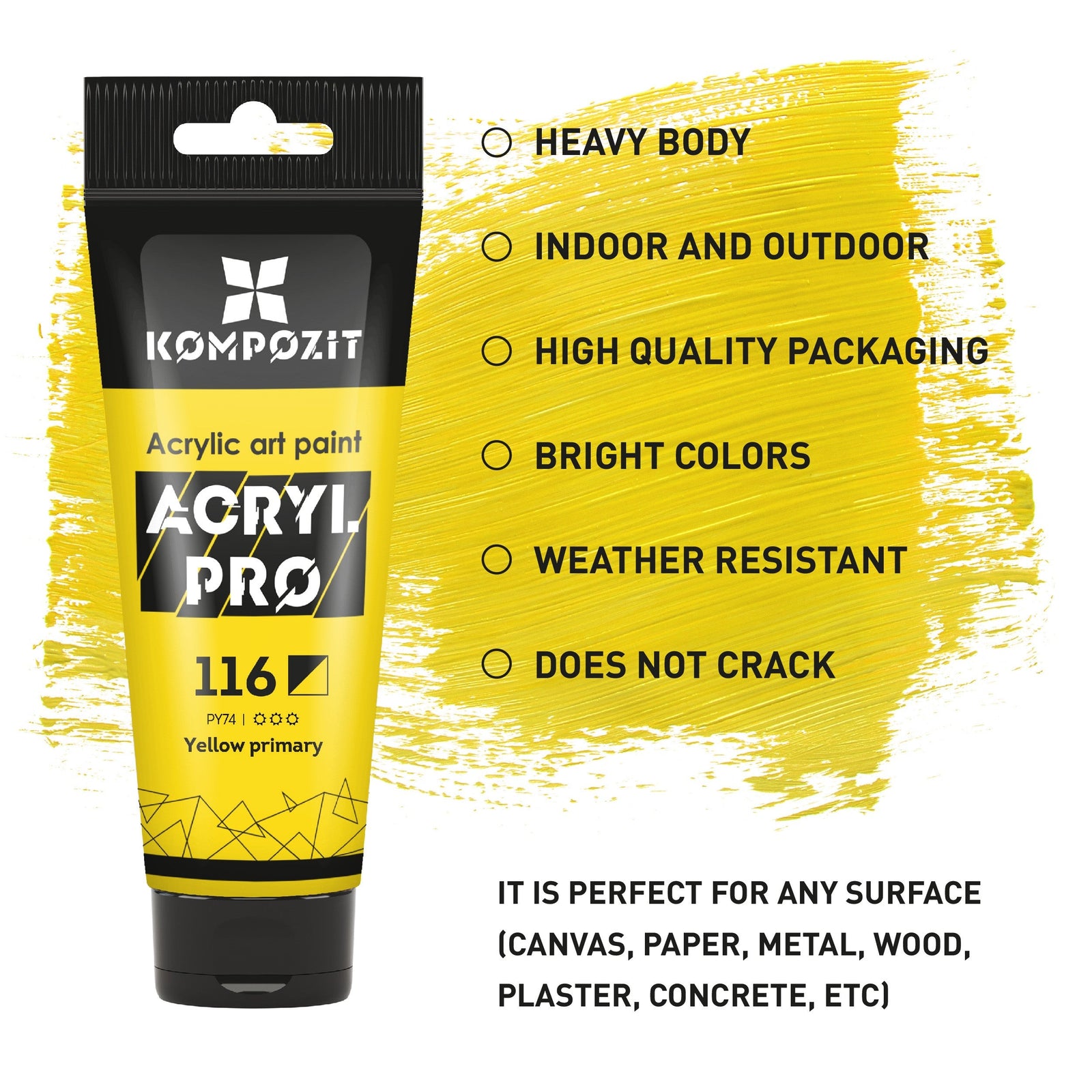 Σετ ακρυλικών χρωμάτων ACRYL PRO Kompozit σε κουτί - 42 x 75 ml