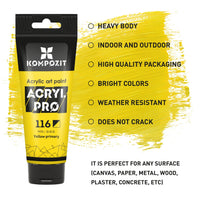 Σετ ακρυλικών χρωμάτων ACRYL PRO Kompozit σε κουτί - 42 x 75 ml