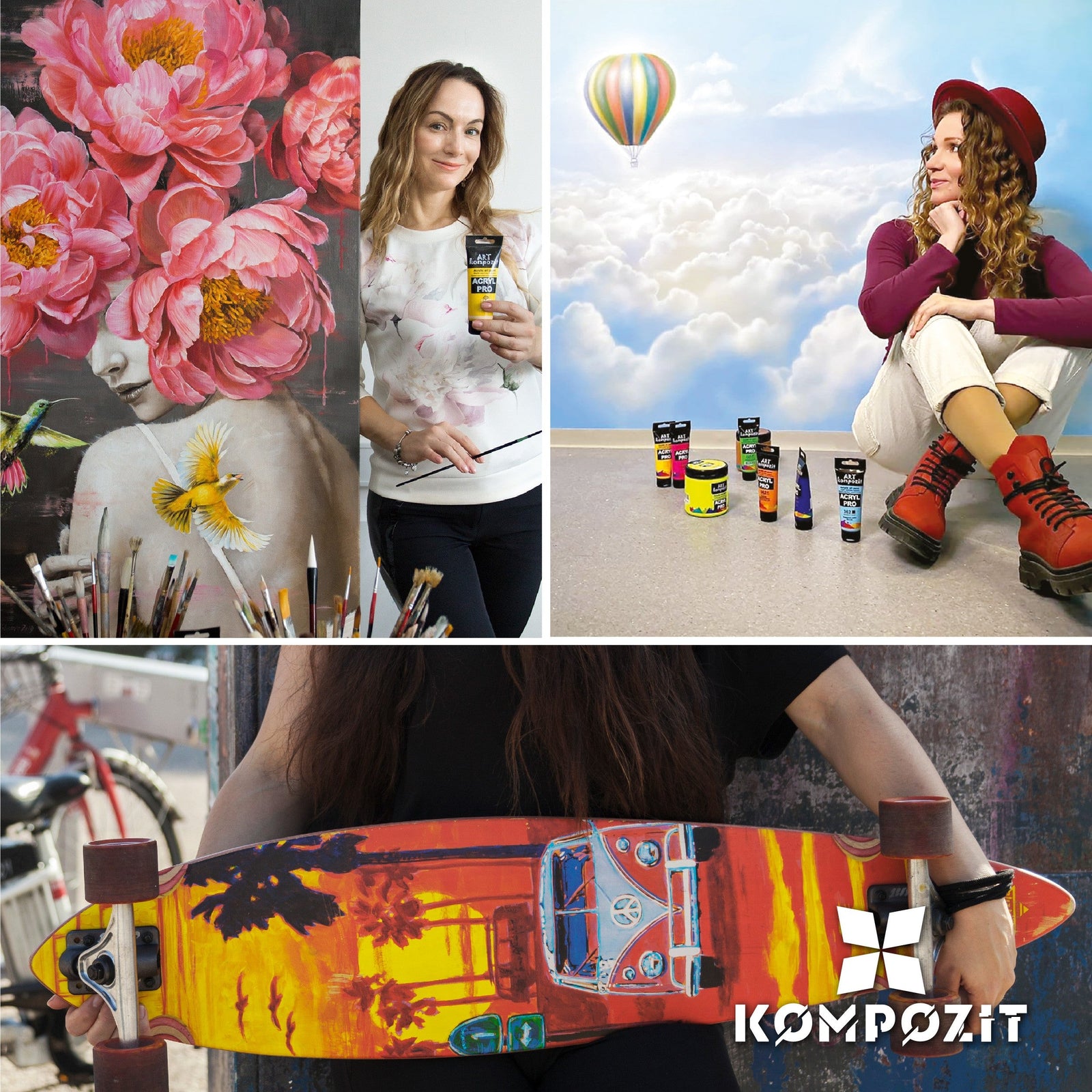 Σετ ακρυλικών χρωμάτων ACRYL PRO Kompozit σε κουτί - 42 x 75 ml