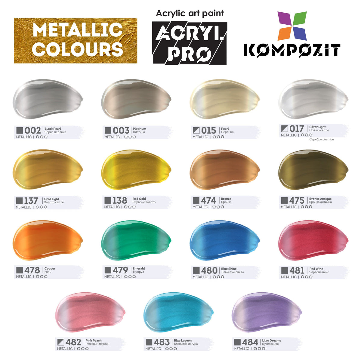Σετ ακρυλικών χρωμάτων Kompozit ACRYL PRO BOX 73 x 75 ml