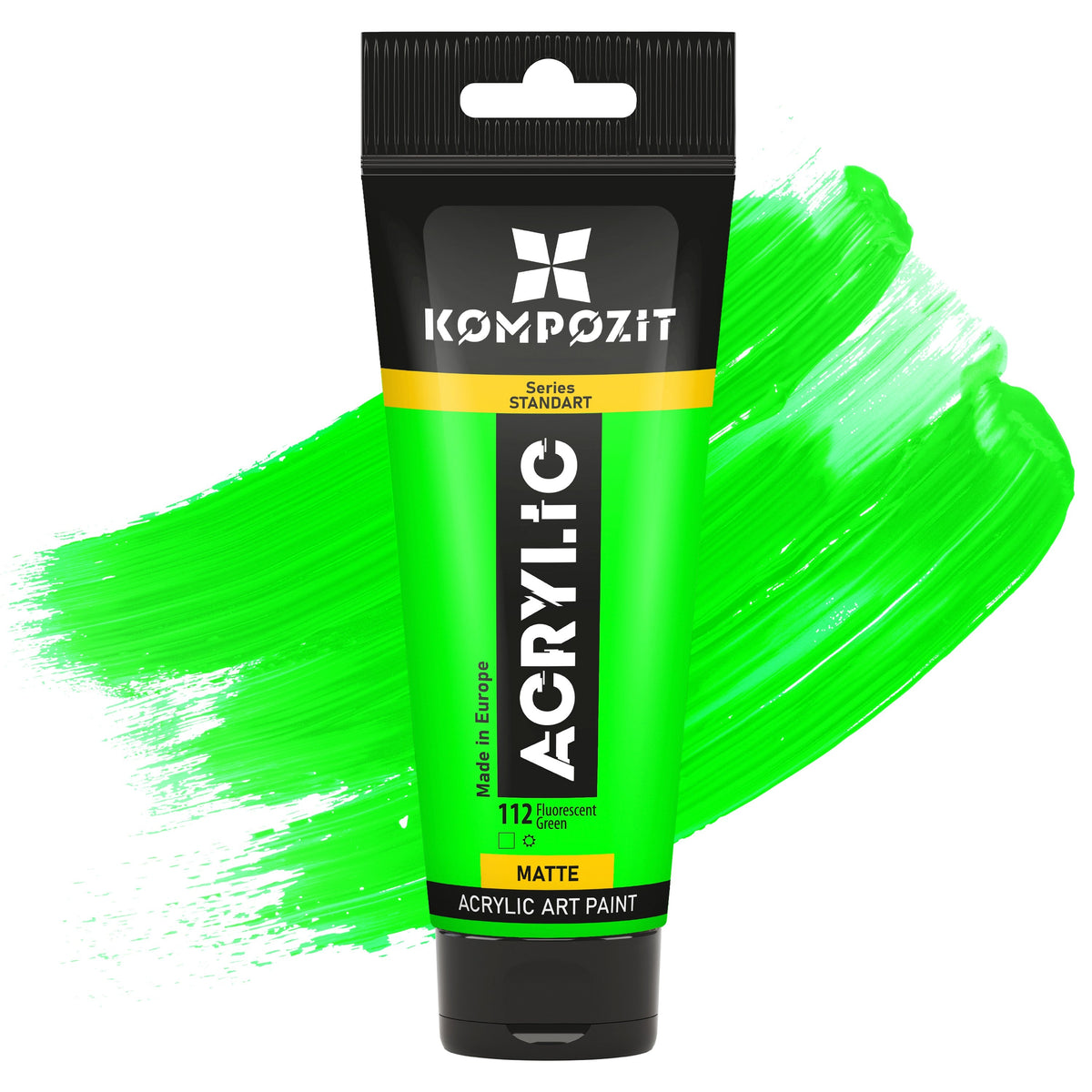 Ακρυλικό χρώμα Kompozit STANDART Fluorescent 75 ml – 112 Πράσινο Φωσφοριζέ