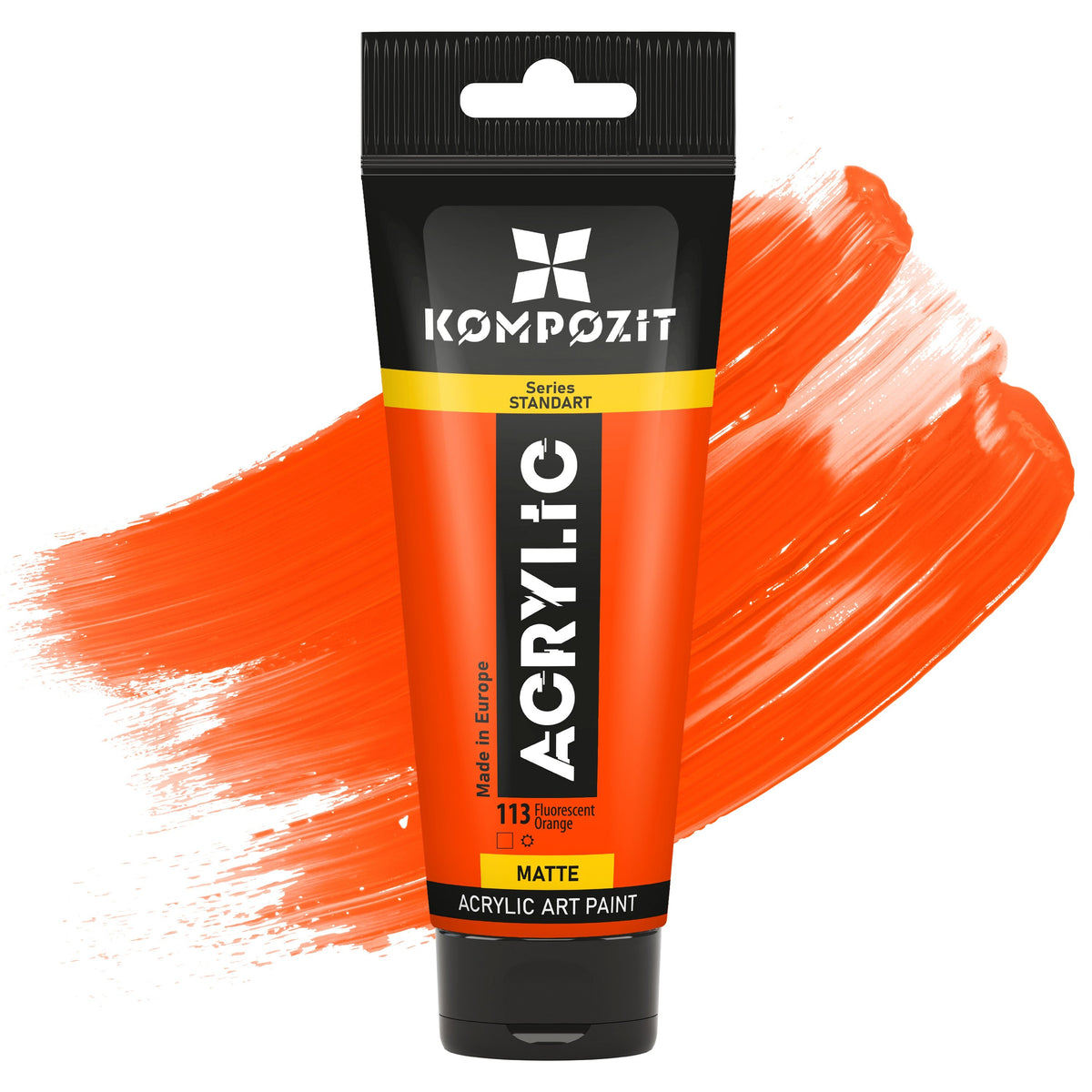 Ακρυλικό χρώμα Kompozit STANDART Fluorescent 75 ml – 113 Πορτοκαλί Φωσφοριζέ