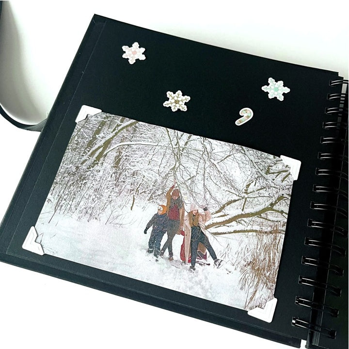 Αυτοκόλλητες γωνίες φωτογραφιών, πρακτική συσκευασία 48 τεμαχίων