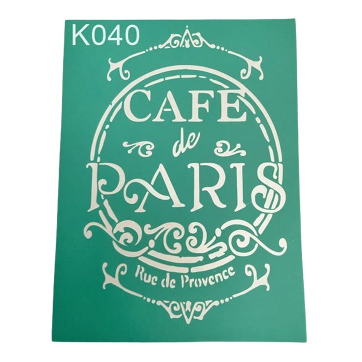 Αυτοκόλλητο στενσιλ Cafe de Paris 20 x 15 cm