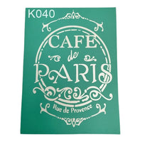 Αυτοκόλλητο στενσιλ Cafe de Paris 20 x 15 cm