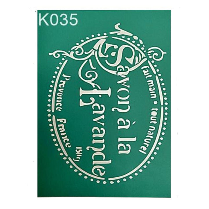 Αυτοκολλητο στένσιλ Savon a la lavande 19.5 x 15 cm