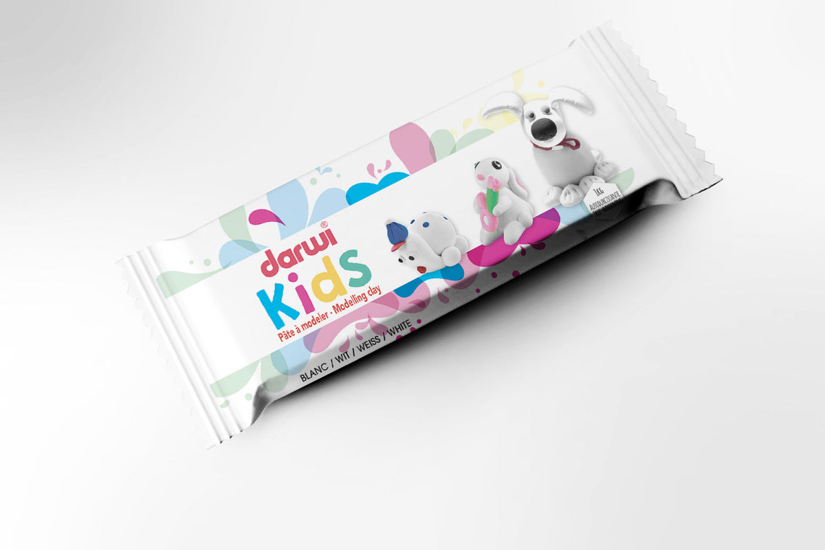 Αυτοξηραινόμενος πηλός μοντελισμού DARWI Kids 1000 g λευκός