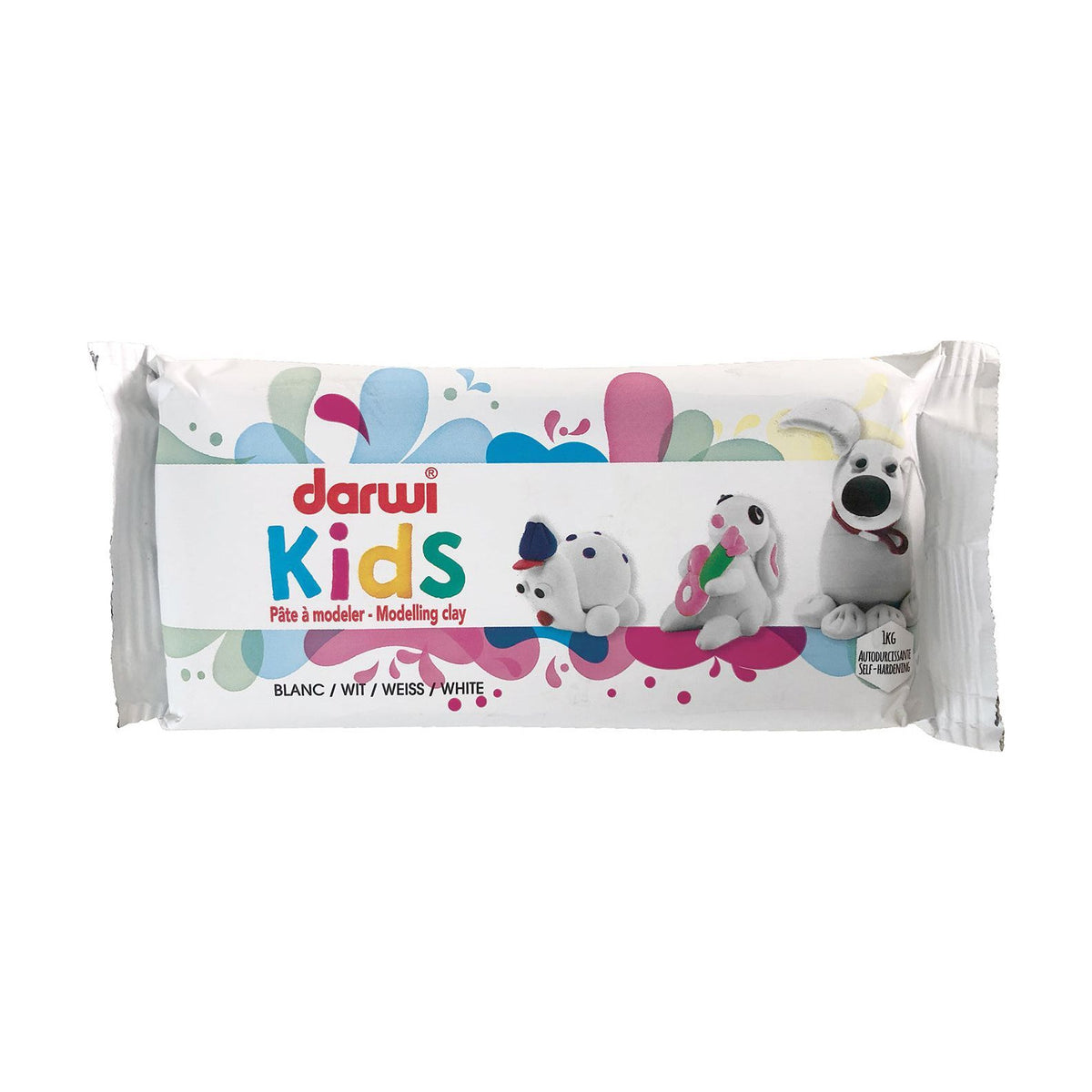 Αυτοξηραινόμενος πηλός μοντελισμού DARWI Kids 1000 g λευκός