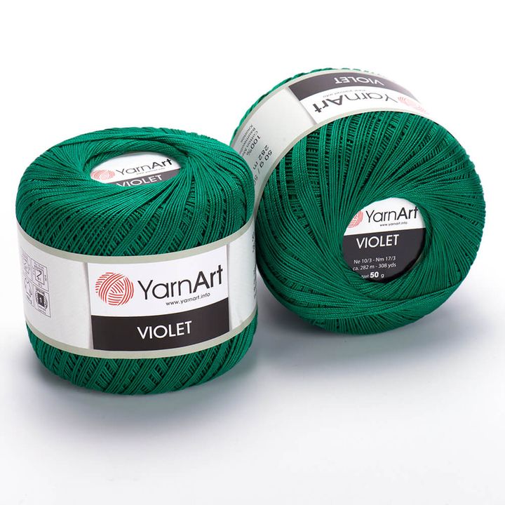 Νήματα πλεξίματος YarnArt Violet 50 g – 6334 πράσινο
