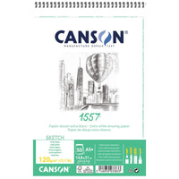 CANSON 1557 μπλοκ σχεδίου 120 g/m² A5 30 φύλλα με σπιράλ
