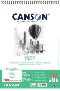 CANSON 1557 μπλοκ σχεδίου 180 g/m² A3 30 φύλλα με λεπτό κόκκο