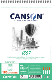 Μπλοκ σχεδίου CANSON 1557 180 g/m² A5 30 φύλλα, με σπιράλ