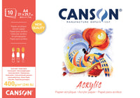 Μπλοκ ακρυλικού Canson CP Natural White 400 g/m² - 10 φύλλα, 24 x 33 cm