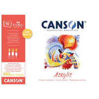 Μπλοκ ακρυλικού Canson CP Natural White 400 g/m² - 10 φύλλα, 33 x 41 cm