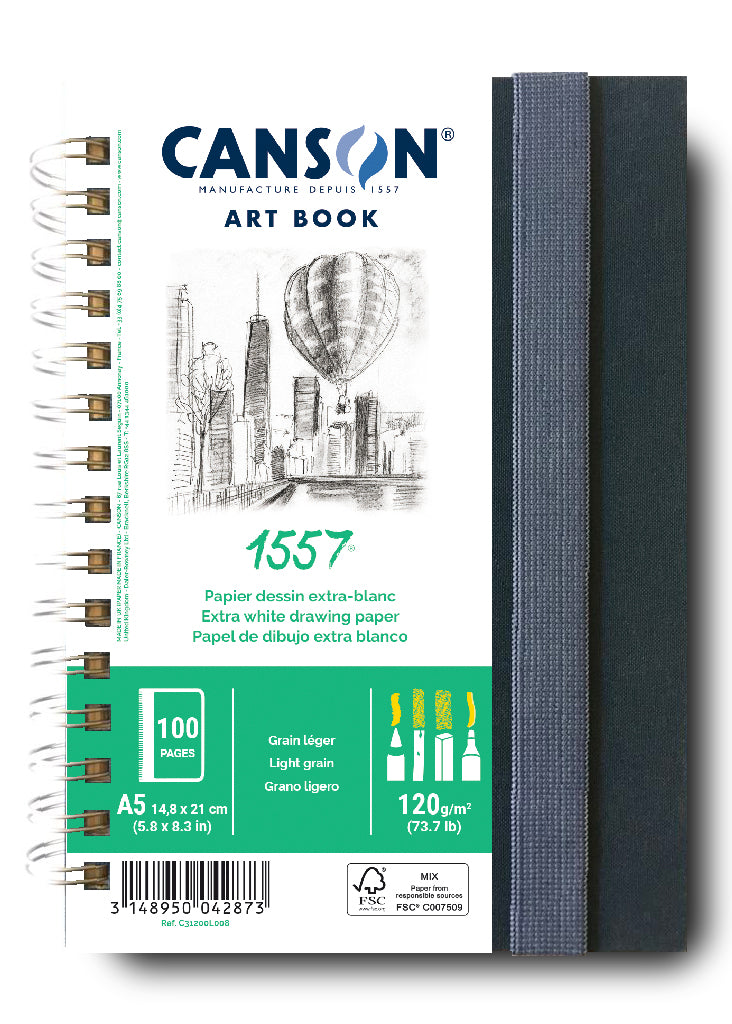 Μπλοκ σχεδίου Canson Art Book 1557 με σκληρό εξώφυλλο – A5, 120 g, 50 φύλλα