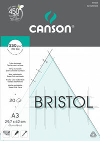 Canson Bristol μπλοκ σχεδίου 250 g/m² 20 φύλλα A3 με κόλλα