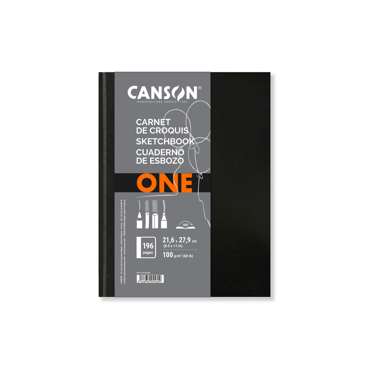 CANSON Canson Art Book One μπλοκ σχεδίου με σκληρό εξώφυλλο 100 g/m² 98 φύλλα - 21,6 x 27,9 cm