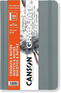 Canson Graduate Art Book μπλοκ σχεδίου με σκληρό εξώφυλλο 90 g/m² 184 φύλλα 14 x 21,6 cm Light Grey